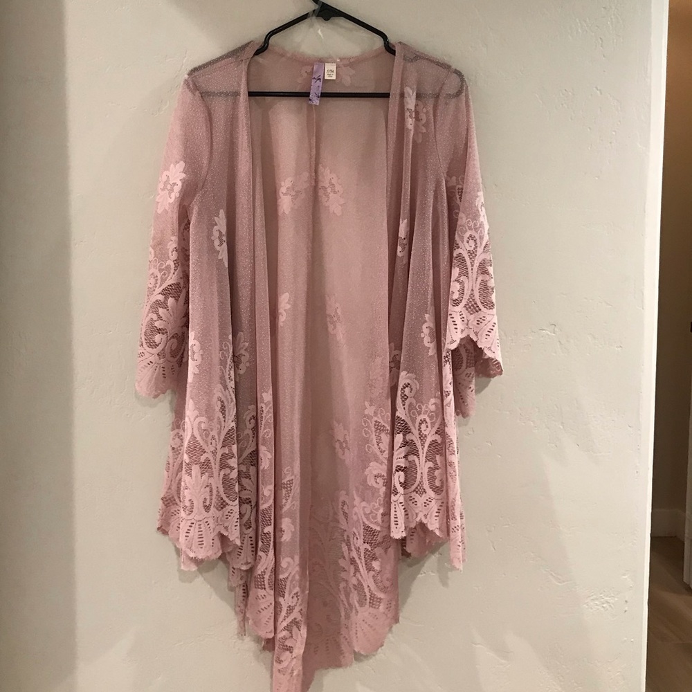 Pink Lace Coverup